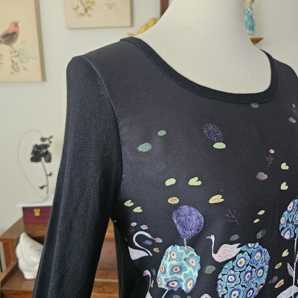 Anthro Knitted & Knotted Swan Tableau Sweater Top - Picture 8 of 13